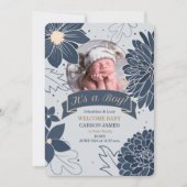 ブルーボはっきりしたタニカル少年の誕生発表だ 案内状 (正面)