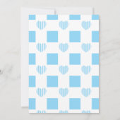 ブルーボイ バレンタインデー ハート ベビーシャワー 招待状 (裏面)