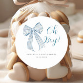 ブルーボウああ男の子ベビーシャワー ラウンドシール