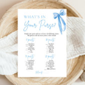 ブルーボウあなたの財布のゲームの中にあるものをブライダルシャワー 招待状