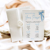 ブルーボウあなたの財布のゲームの中にあるものをブライダルシャワー 招待状