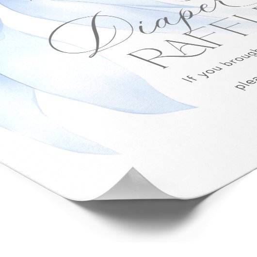 ブルーボウおむつラッフルフローラベビーシャワー ポスター (角)