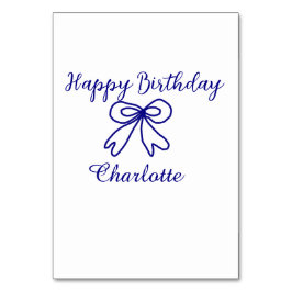 ブルーボウかわいこちゃん追加ネームベビーハッピーバースデー テーブルナンバー