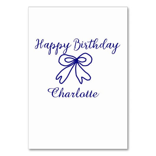 ブルーボウかわいこちゃん追加ネームベビーハッピーバースデー テーブルナンバー (正面)