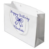 ブルーボウかわいこちゃん追加ネームベビーハッピーバースデー ラージペーパーバッグ (裏面アングル)