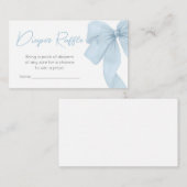 ブルーボウその男の子の赤ちゃんシャワーおむつラッフル エンクロージャーカード (正面/裏面)