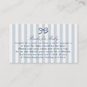 ブルーボウとストライプベビーエンクロージャカード用の書籍 名刺 (正面)