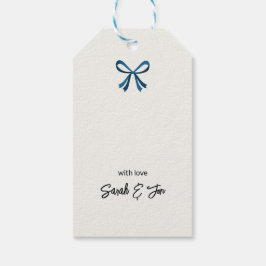 ブルーボウとヤドリギ ギフトタグ