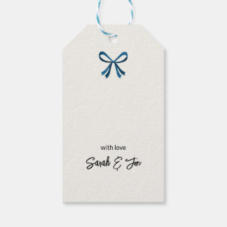 ブルーボウとヤドリギ ギフトタグ