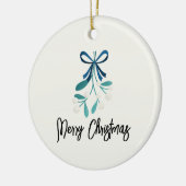 ブルーボウとヤドリギ セラミックオーナメント (左)