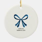 ブルーボウとヤドリギ セラミックオーナメント (裏面)