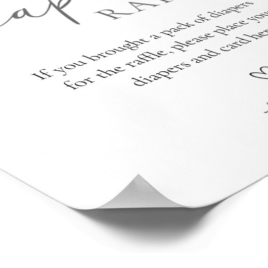 ブルーボウとリボンおむつラッフルサイン ポスター (角)