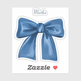 ブルーボウと名前ビニールステッカー シール