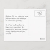 ブルーボウのキリン赤ちゃんシャワー男の子ありがとう ポストカード (裏面)