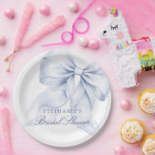 ブルーボウのブライズシャワー ペーパープレート (パーティー)