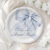 ブルーボウのブライダルシャワー 小さなサイズ ペーパープレート