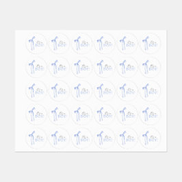 ブルーボウのベビーシャワー招待状（男の子） ラベル