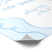 ブルーボウのミニマルベビーは甘い赤ちゃんシャワー ポスター (角)