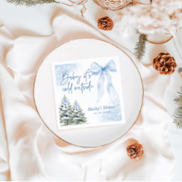 ブルーボウの冬のベビーシャワー Baby Its Cold Outside スタンダードカクテルナプキン
