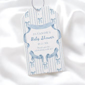 ブルーボウの男の子ベビーシャワーのお礼 ギフトタグ