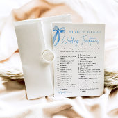 ブルーボウの結婚伝統ブライダルシャワーゲーム 招待状