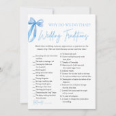 ブルーボウの結婚伝統ブライダルシャワーゲーム 招待状 (正面)