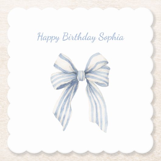 ブルーボウの誕生日 ペーパーコースター (正面)