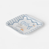 ブルーボウの1歳バースデーケーキ「One Silly Goose」 ペーパープレート (傾斜あり)