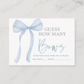 ブルーボウは赤ちゃんシャワーゲームの数を推測 エンクロージャーカード (正面)