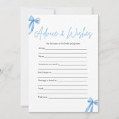 ブルーボウアドバイスとウィッシュブライダルシャワーゲーム 招待状 (正面)