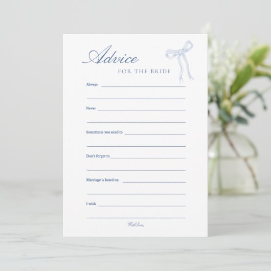 ブルーボウアドバイス用ザブライドブルーアドバイスカード 招待状 (スタンド正面)