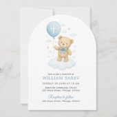 ブルーボウアーチバプテスマ招待状for男の赤ちゃん 招待状 (正面)