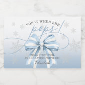 ブルーボウウィンターポップ・アートのベビーイットザーズポップ スパークリングワインラベル (シングルラベル)