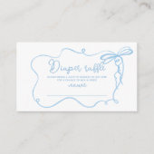 ブルーボウウェーブフレームミニマルおむつラッフルチケット エンクロージャーカード (正面)