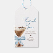 ブルーボウエスプレッソマルティーニベイビーシャワーメッセージカード ギフトタグ (正面)