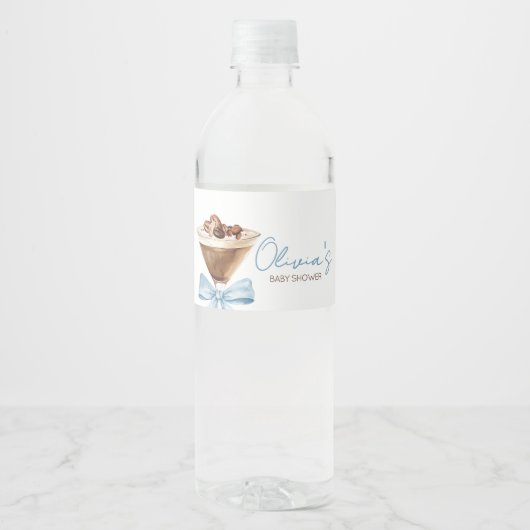ブルーボウエスプレッソマルティーニベイビーシャワー ペットボトルラベル (正面)
