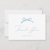 ブルーボウエレガントガールズベビーシャワー サンキューカード (正面)