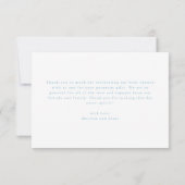 ブルーボウエレガントガールズベビーシャワー サンキューカード (裏面)