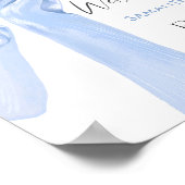 ブルーボウエレガントコケットベビーシャワーウェルカム ポスター (角)