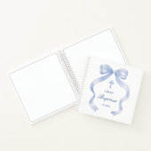 ブルーボウエレガントバプティスゲストブック ノートブック (内部)