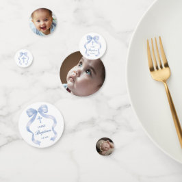 ブルーボウエレガントバプティステーブル コンフェッティ