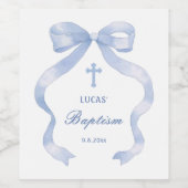 ブルーボウエレガントバプテスマ ワインラベル (シングルラベル)