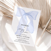 ブルーボウエレガントファースト誕生日 招待状