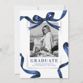 ブルーボウエレガントフォト卒業 案内状 (正面)