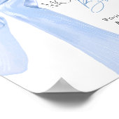 ブルーボウエレガントベイビーシャワーモモモモザバー ポスター (角)