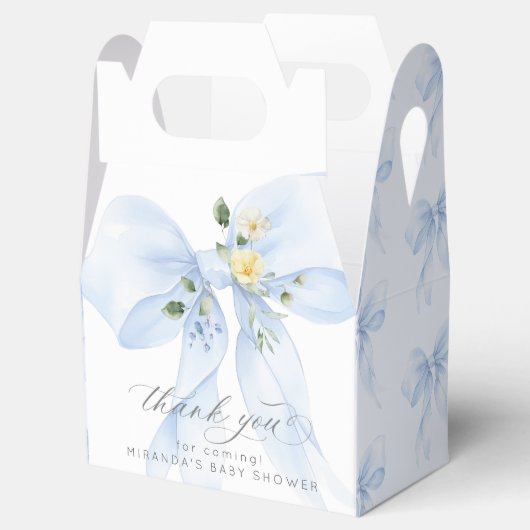 ブルーボウエレガントベビーイン開花フローラ感謝していユー フェイバーボックス (オープン)