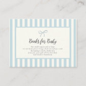 ブルーボウエレガントベビーシャワーおむつラッフルカード エンクロージャーカード (正面)