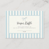 ブルーボウエレガントベビーシャワーおむつラッフルカード エンクロージャーカード (正面)
