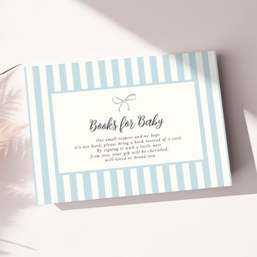ブルーボウエレガントベビーシャワーおむつラッフルカード エンクロージャーカード