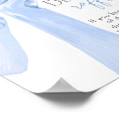 ブルーボウエレガントベビーシャワーおむつラッフル ポスター (角)